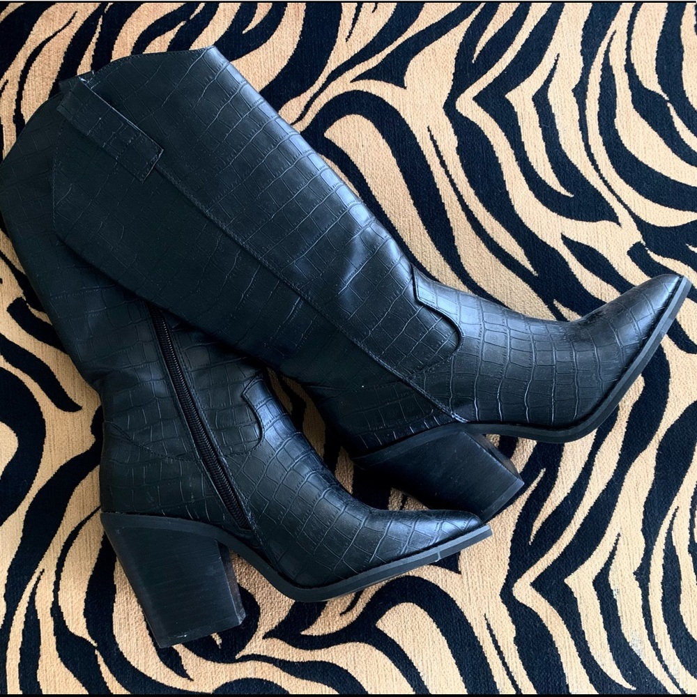 Crocodile Print Boots